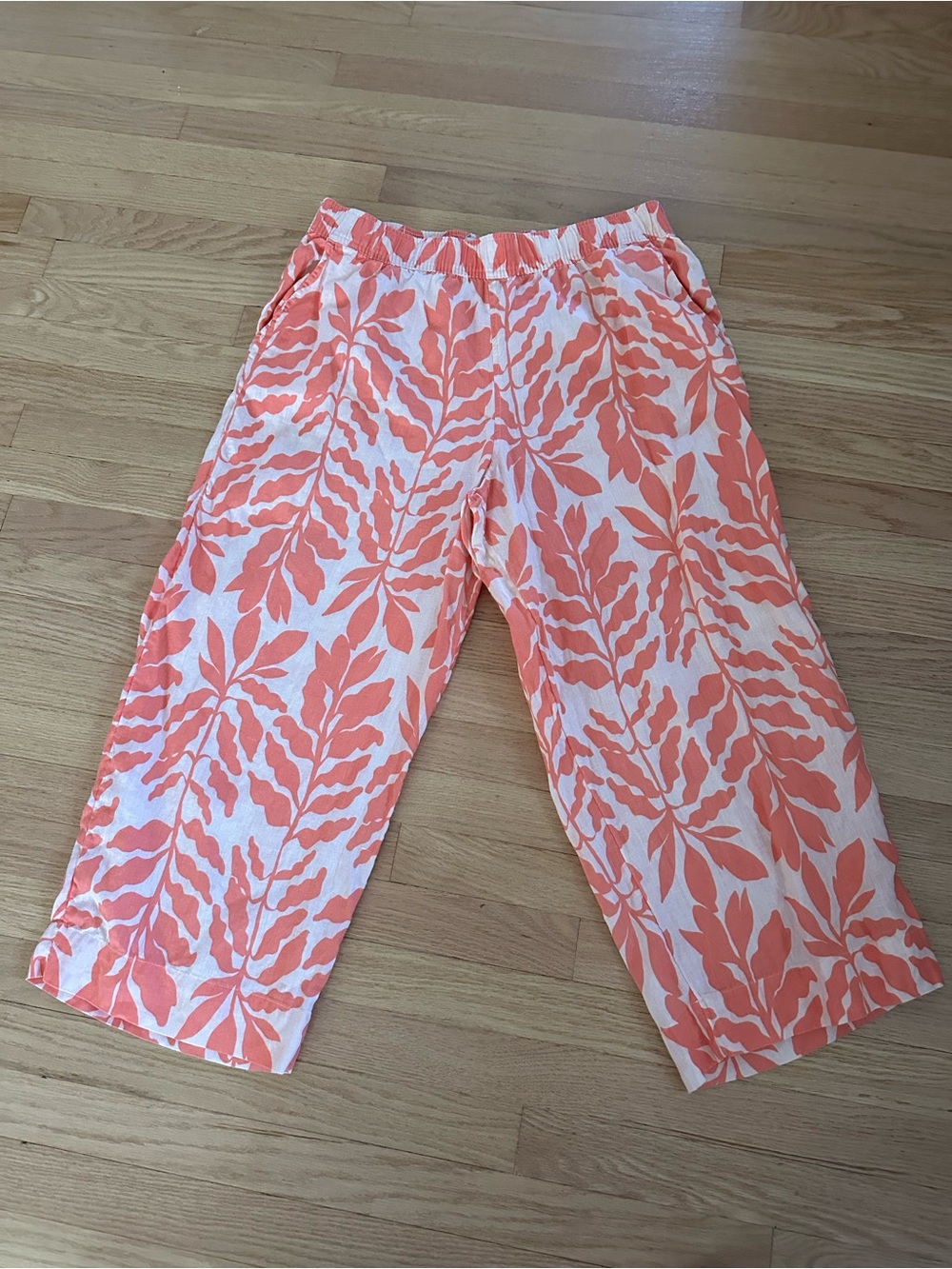 Linen light pink and coral pants
